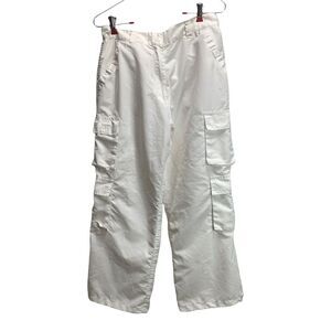 Woman's Select Cargo Capri M Pants White Size 8 Pockets Casual Cropped
